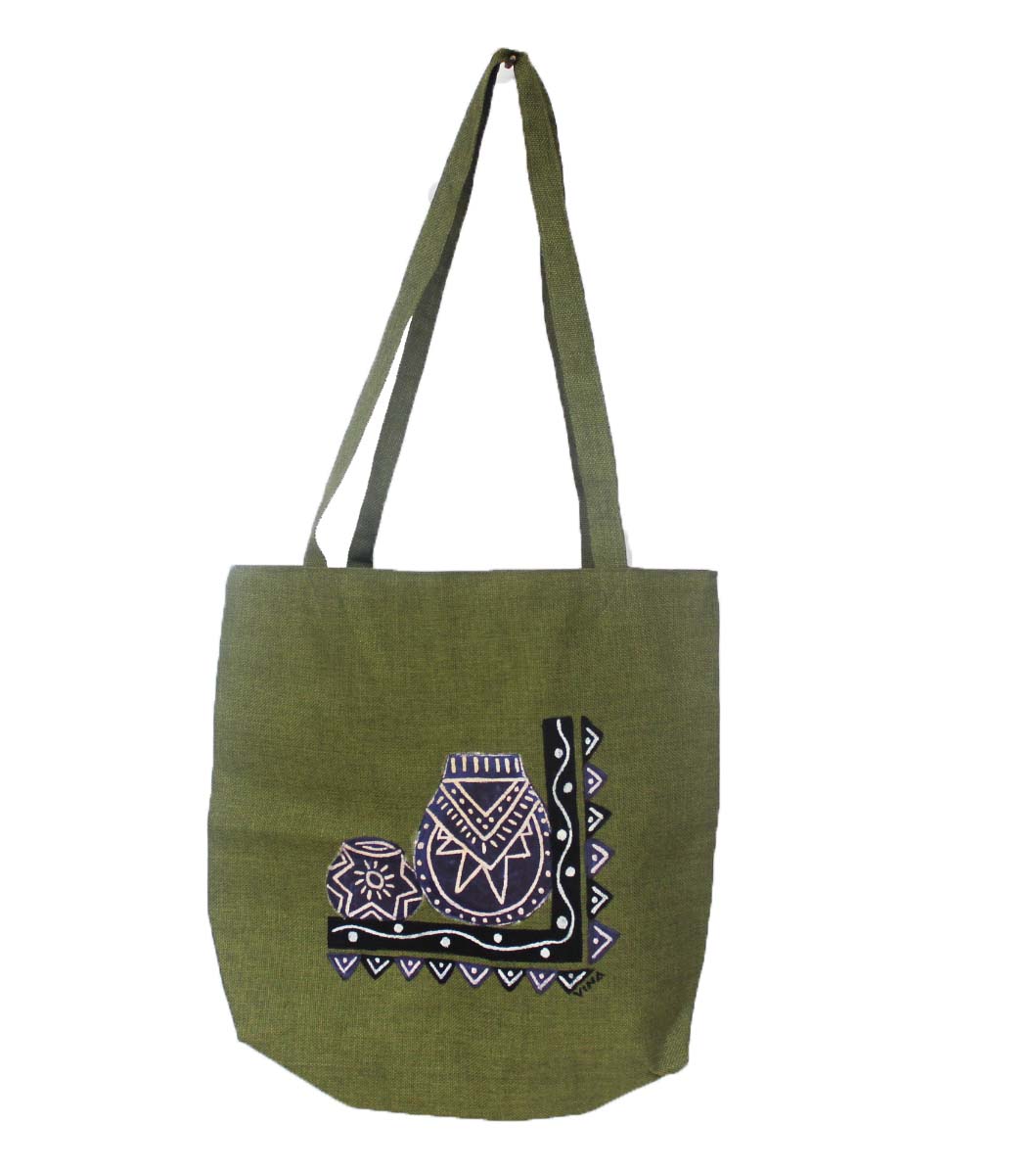 Green Chitenje Shoulder Bag/ Shopping Bag