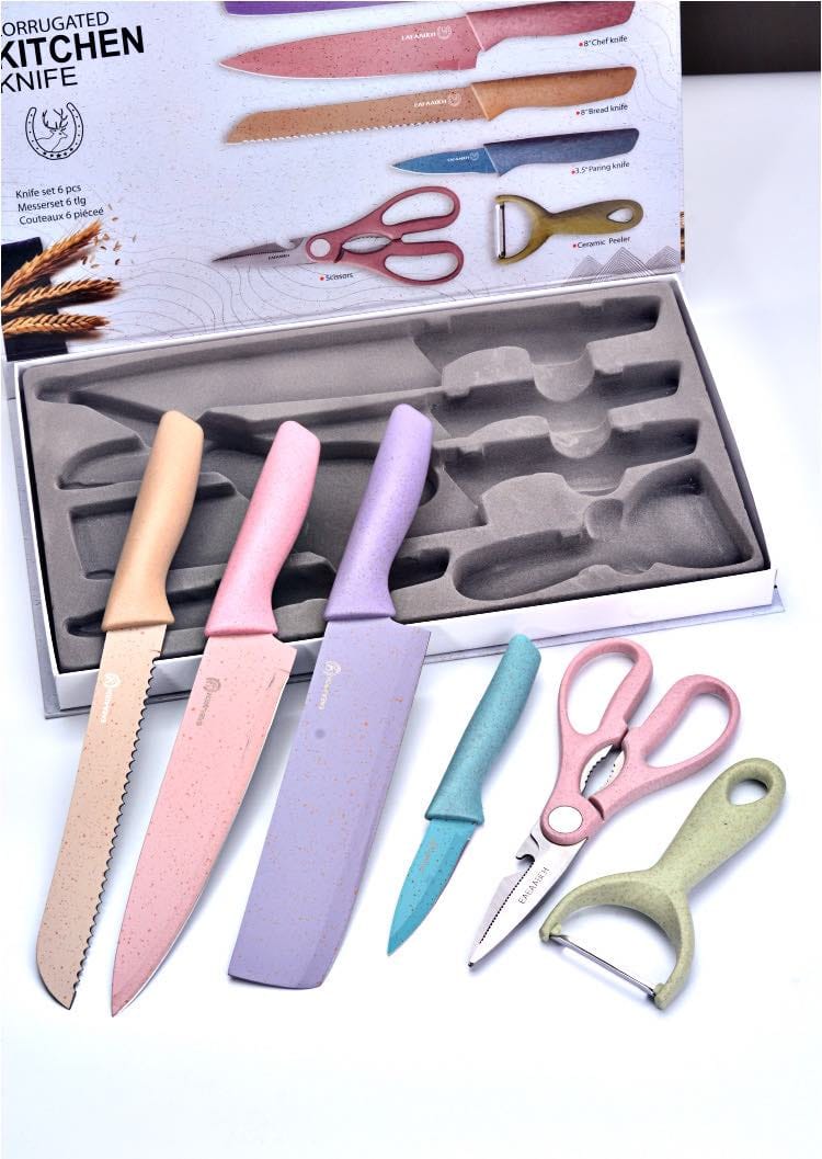 Colourful Stanless Steel Kitchen Knives Set